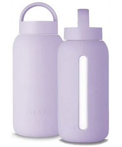 Butelka Muuki na wodę szklana motywacyjna Daily Bottle 720 ml - Pastel Lilac