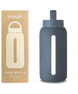 Butelka MUUKI na wodę motywacyjna Daily Bottle 720 ml - Smoke Grey