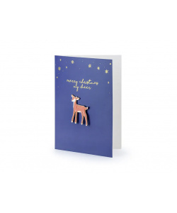 Pin Świąteczny Jelonek z kartką "Merry Christmas My Deer"